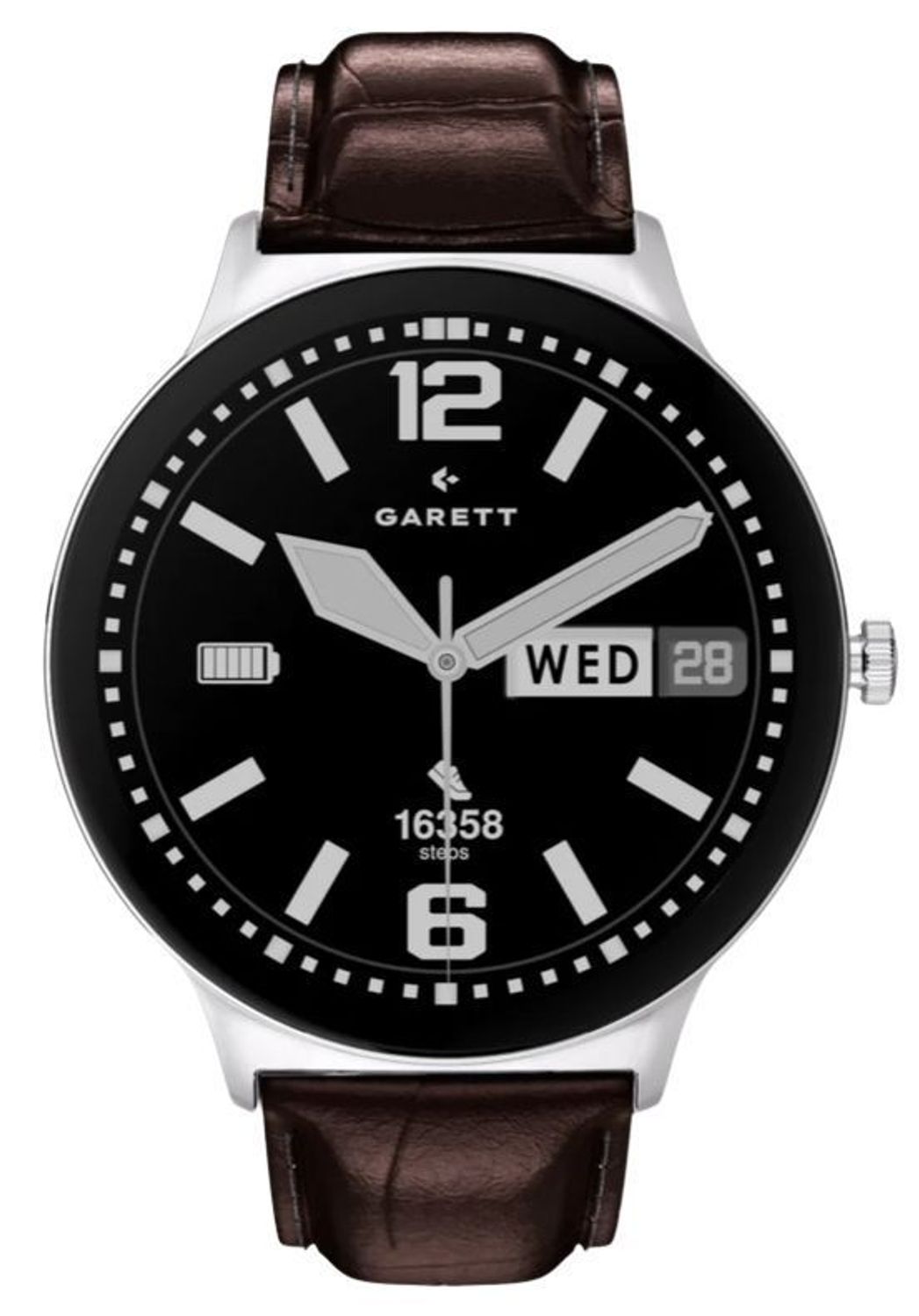 Smartwatch męski Garett Quantum Glow srebrny stalowy AMOLED 1,43″ + pasek skórzany (4).jpg